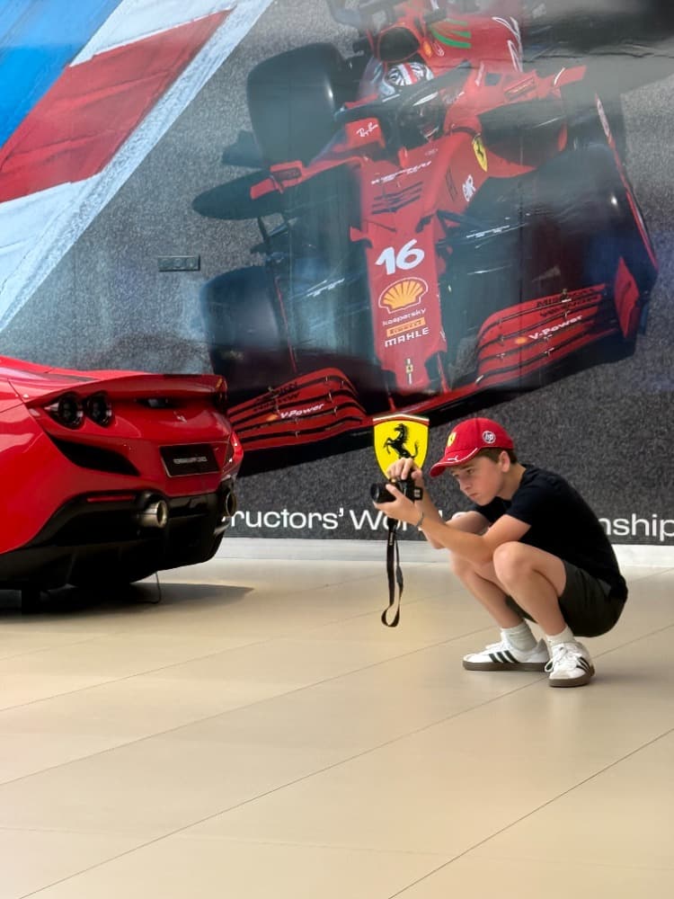 Shooting a Ferrari at the museum